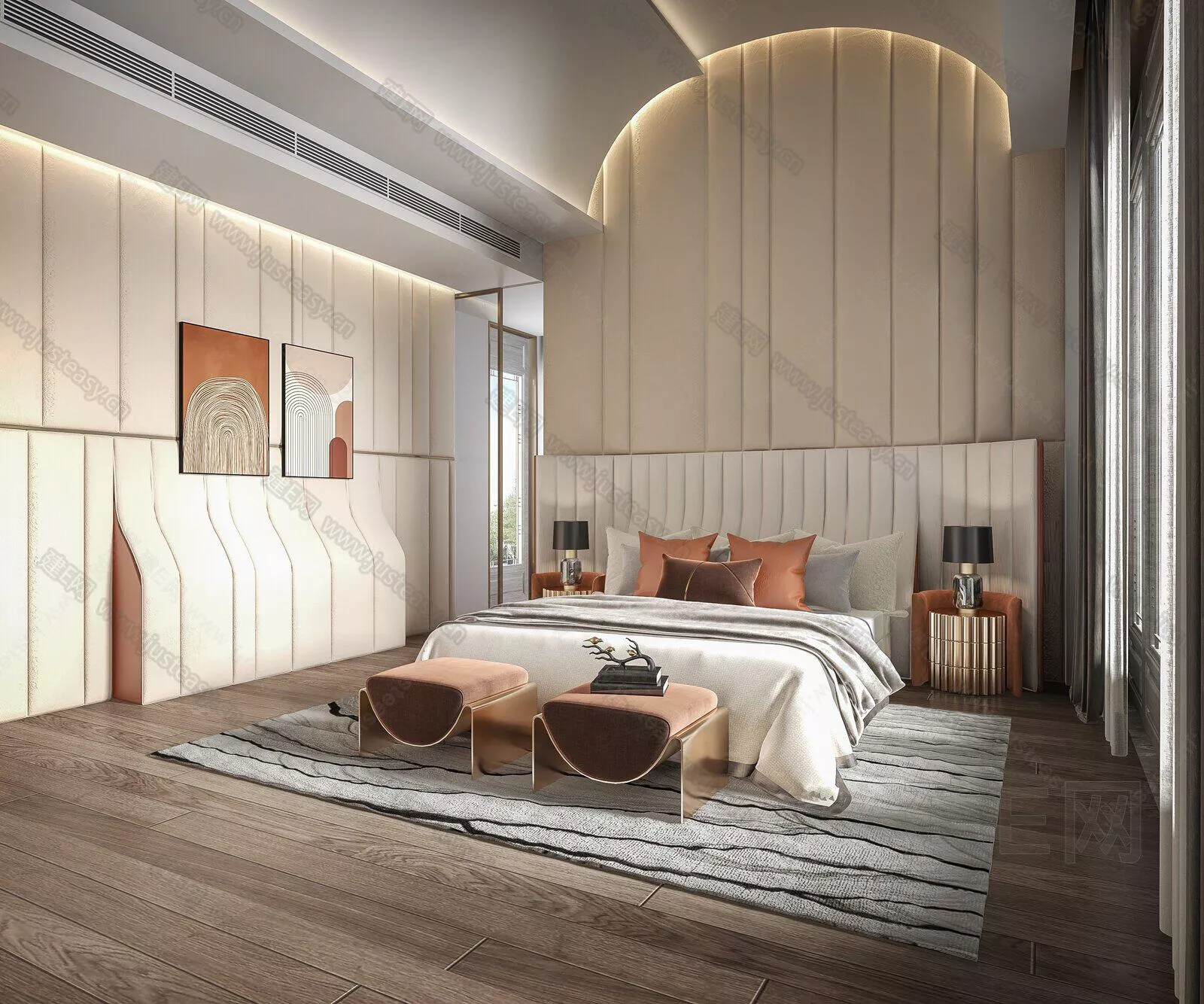 MODERN BEDROOM - SKETCHUP 3D SCENE - ENSCAPE - 104941625