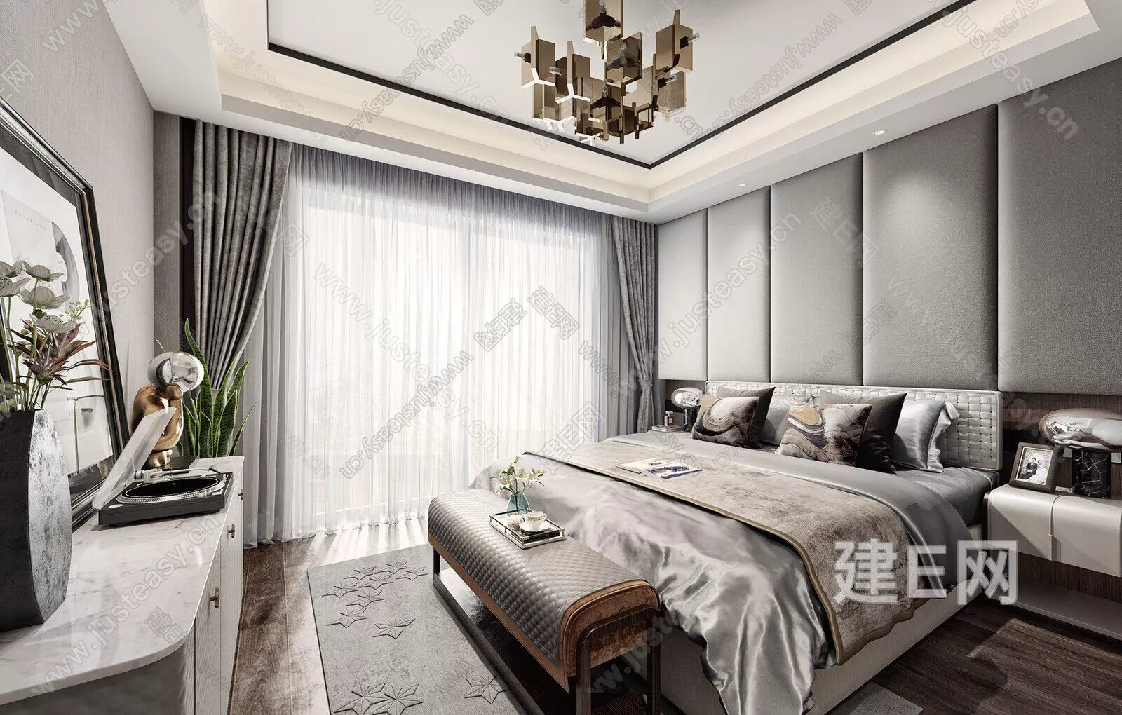 MODERN BEDROOM - SKETCHUP 3D SCENE - ENSCAPE - 104941717