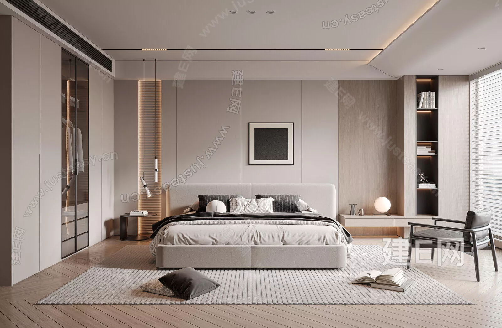 MODERN BEDROOM - SKETCHUP 3D SCENE - ENSCAPE - 105008212