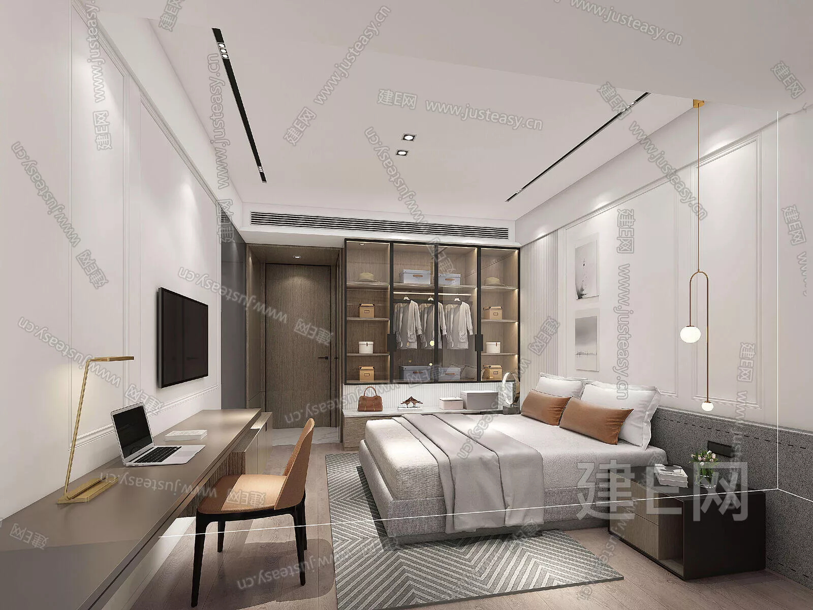 MODERN BEDROOM - SKETCHUP 3D SCENE - ENSCAPE - 105071798