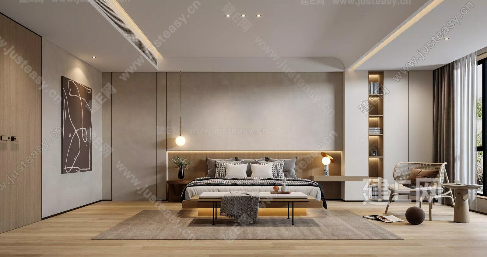 MODERN BEDROOM - SKETCHUP 3D SCENE - ENSCAPE - 105269354