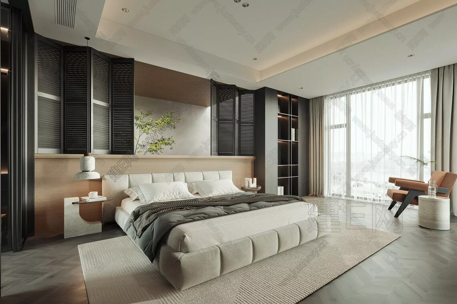 MODERN BEDROOM - SKETCHUP 3D SCENE - ENSCAPE - 105269709