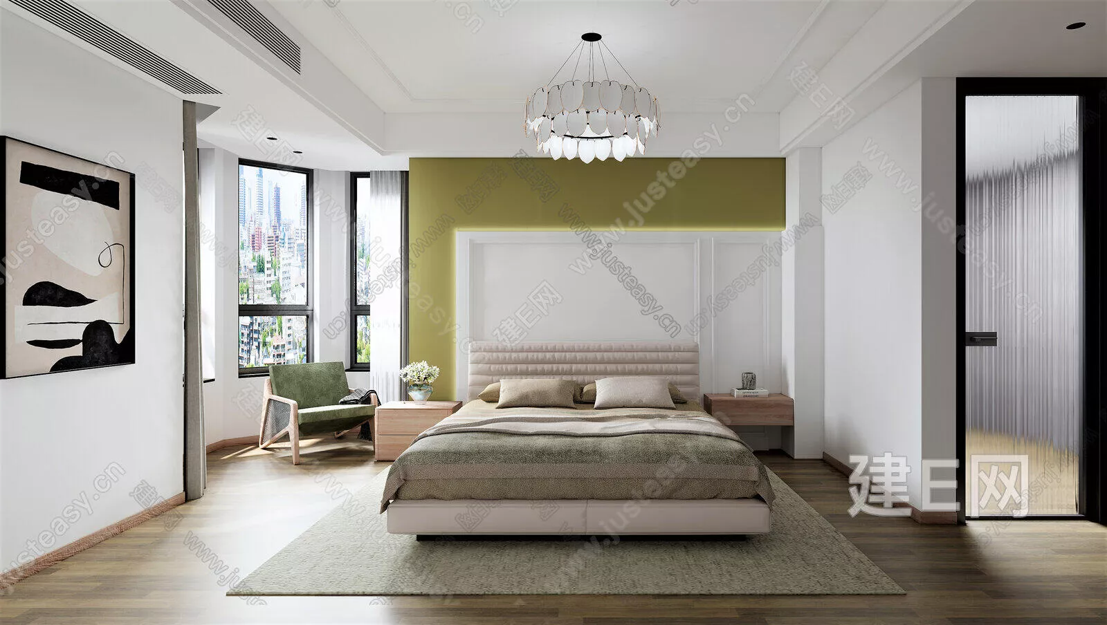 MODERN BEDROOM - SKETCHUP 3D SCENE - ENSCAPE - 105334919