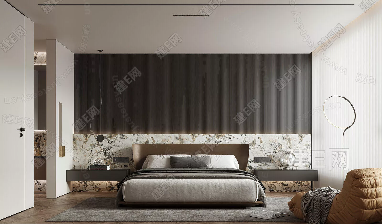 MODERN BEDROOM - SKETCHUP 3D SCENE - ENSCAPE - 105400387