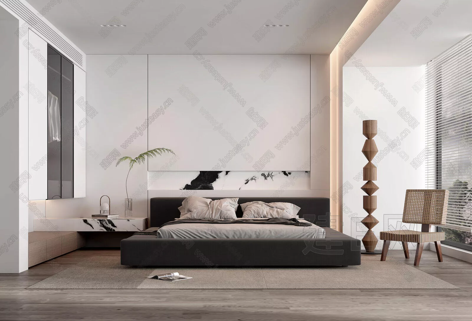 MODERN BEDROOM - SKETCHUP 3D SCENE - ENSCAPE - 105596594