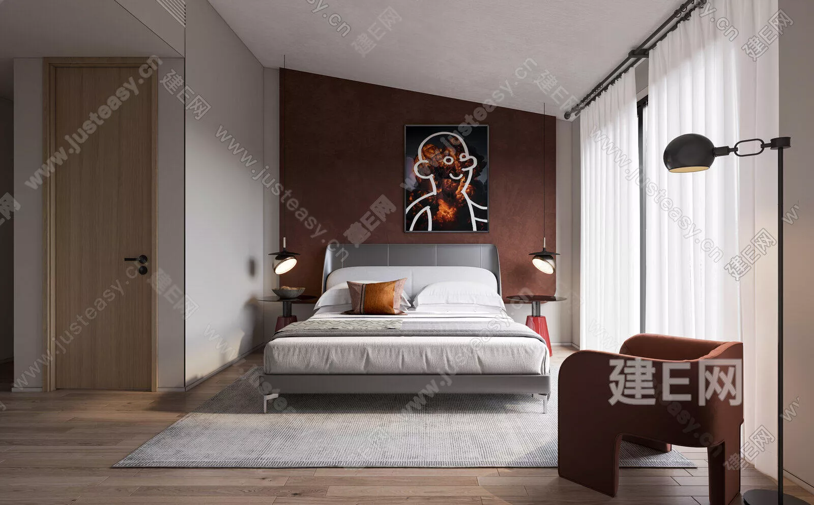 MODERN BEDROOM - SKETCHUP 3D SCENE - ENSCAPE - 105926035