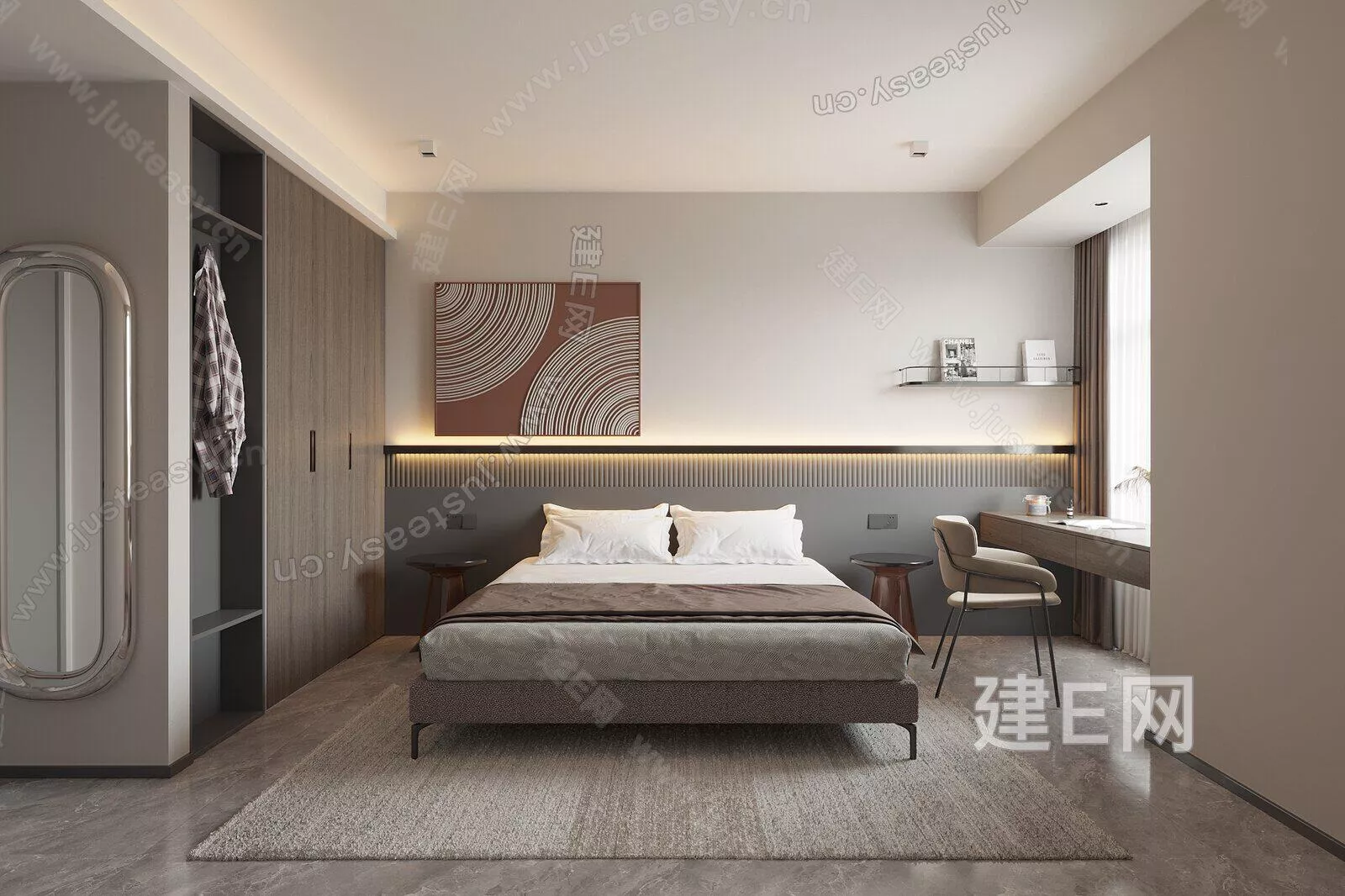 MODERN BEDROOM - SKETCHUP 3D SCENE - ENSCAPE - 105926125