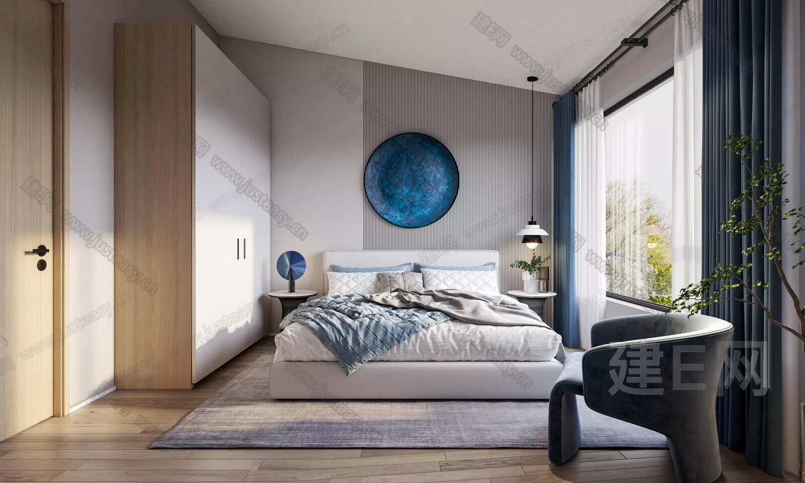 MODERN BEDROOM - SKETCHUP 3D SCENE - ENSCAPE - 105991499