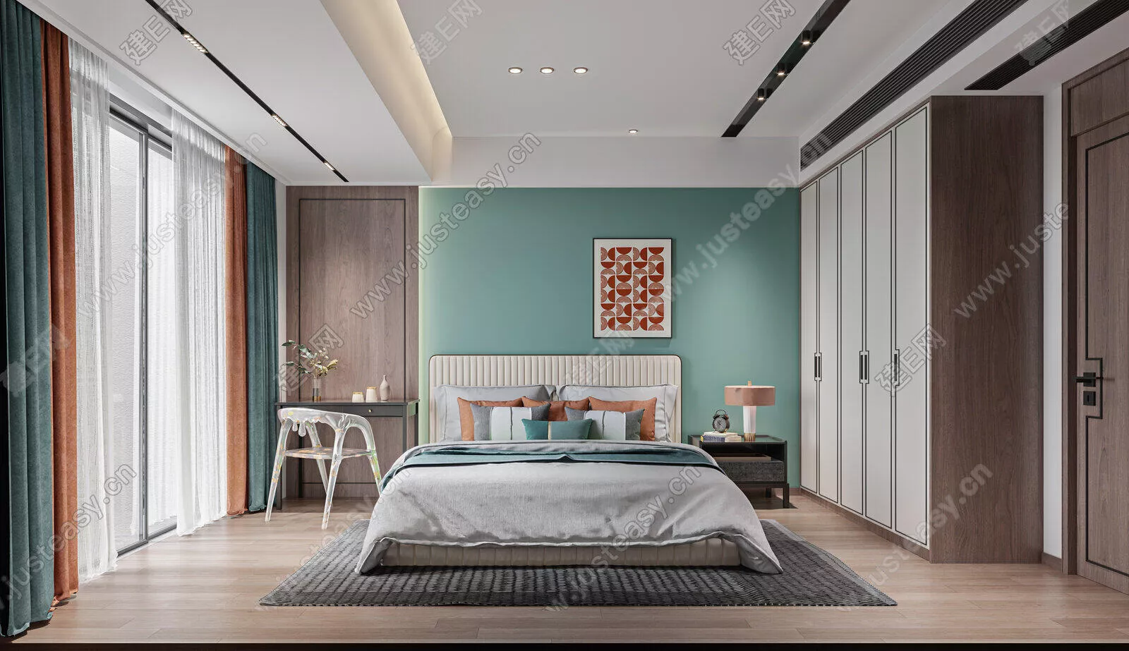 MODERN BEDROOM - SKETCHUP 3D SCENE - ENSCAPE - 106057075