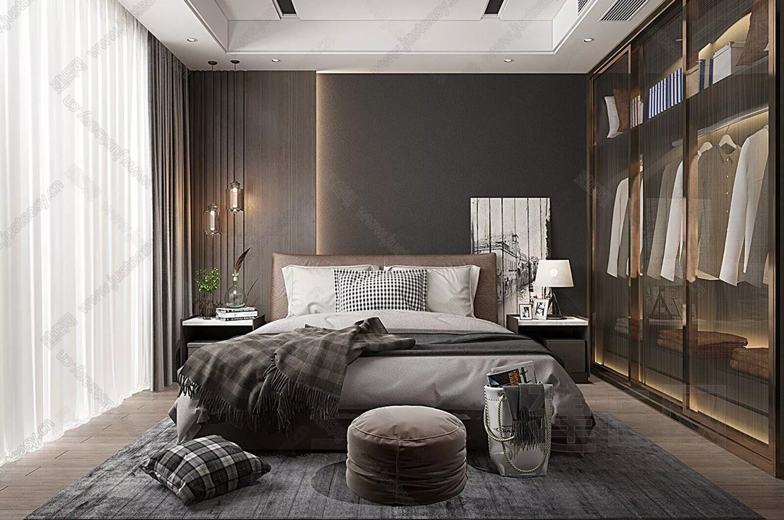 MODERN BEDROOM - SKETCHUP 3D SCENE - ENSCAPE - 106382641