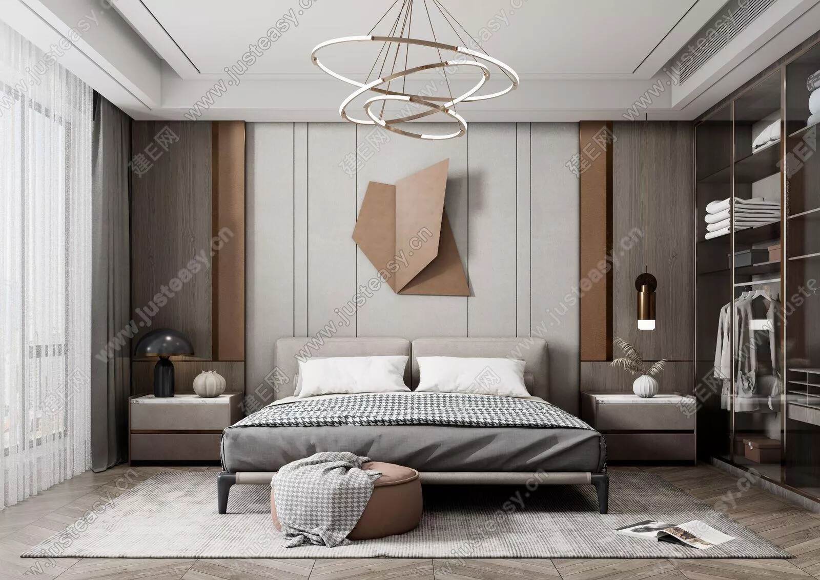 MODERN BEDROOM - SKETCHUP 3D SCENE - ENSCAPE - 106578593