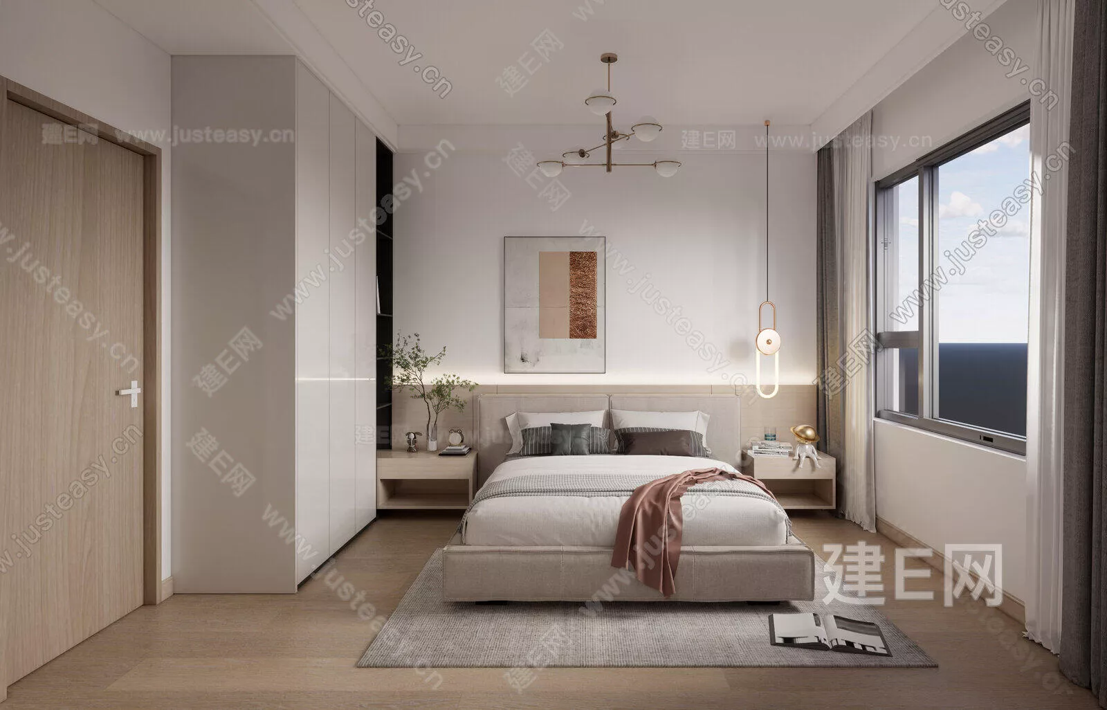 MODERN BEDROOM - SKETCHUP 3D SCENE - ENSCAPE - 106710576