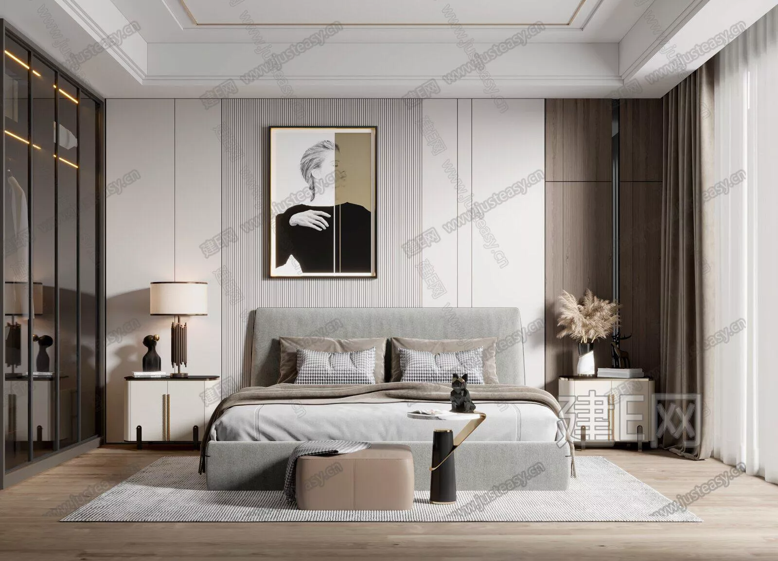 MODERN BEDROOM - SKETCHUP 3D SCENE - ENSCAPE - 106712393