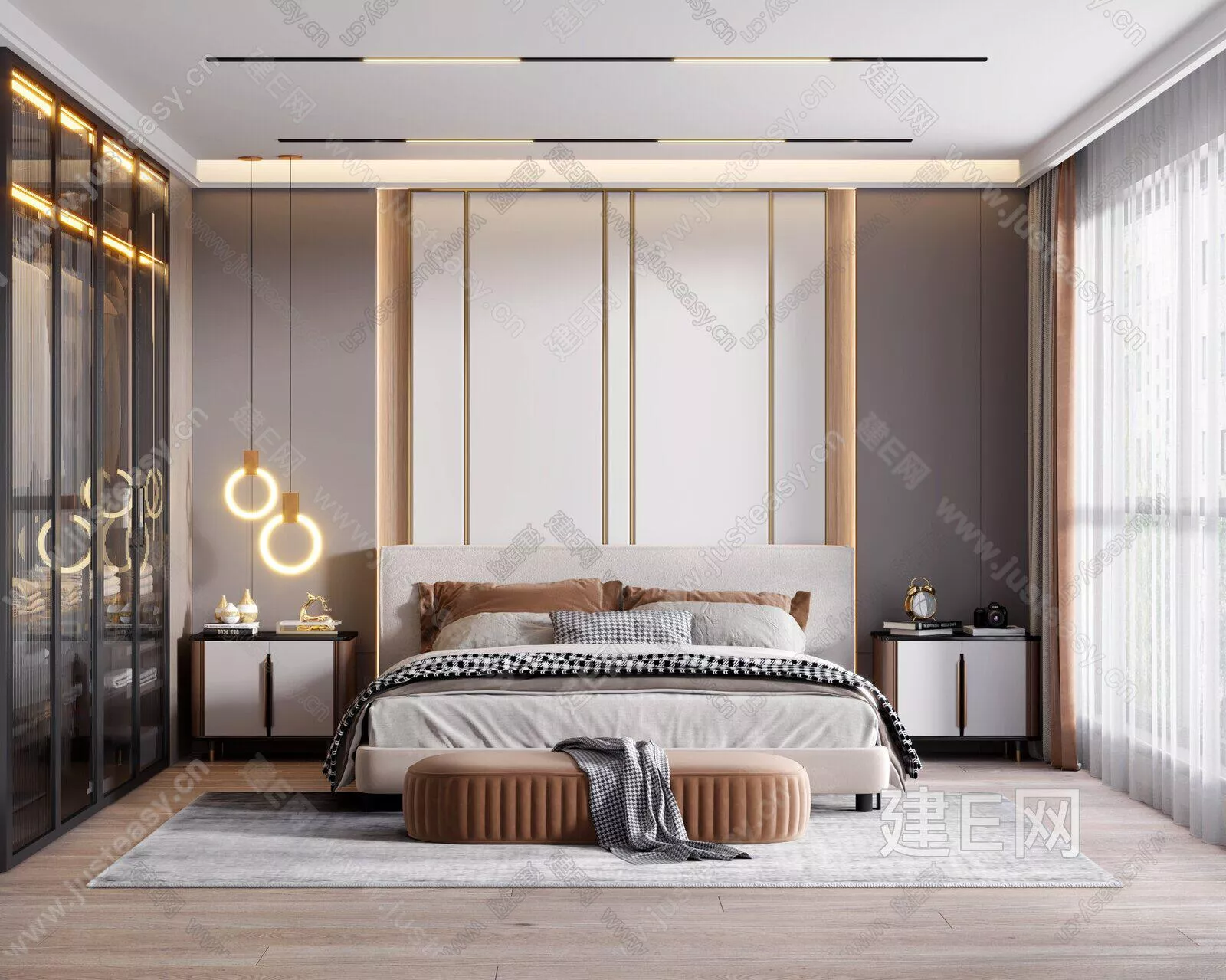 MODERN BEDROOM - SKETCHUP 3D SCENE - ENSCAPE - 106712505