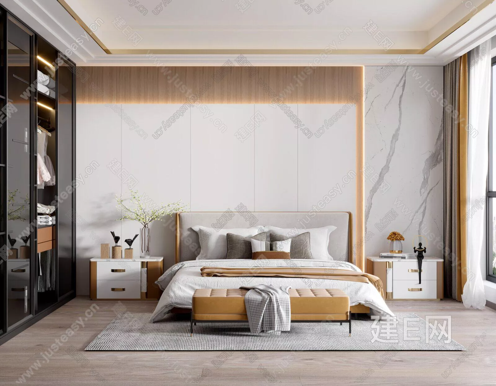 MODERN BEDROOM - SKETCHUP 3D SCENE - ENSCAPE - 106777926