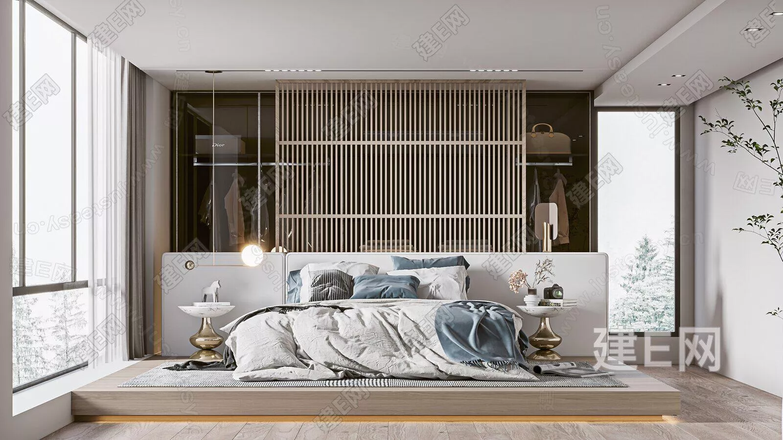 MODERN BEDROOM - SKETCHUP 3D SCENE - ENSCAPE - 106778017