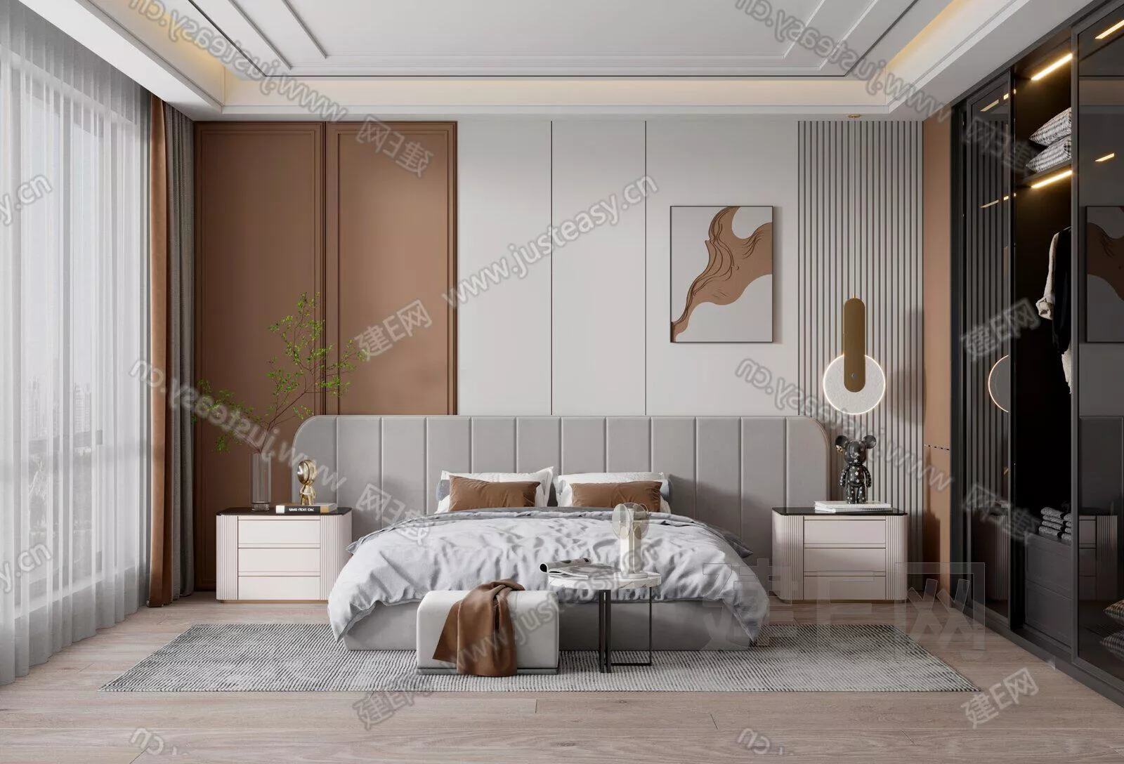 MODERN BEDROOM - SKETCHUP 3D SCENE - ENSCAPE - 106778075