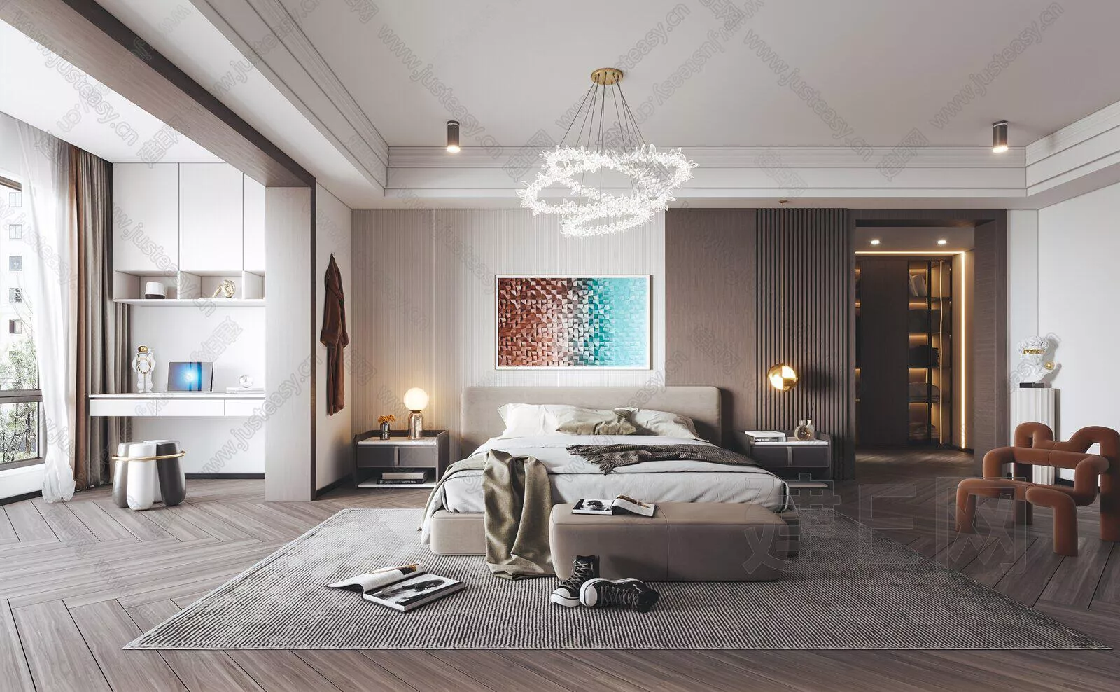 MODERN BEDROOM - SKETCHUP 3D SCENE - ENSCAPE - 106843514