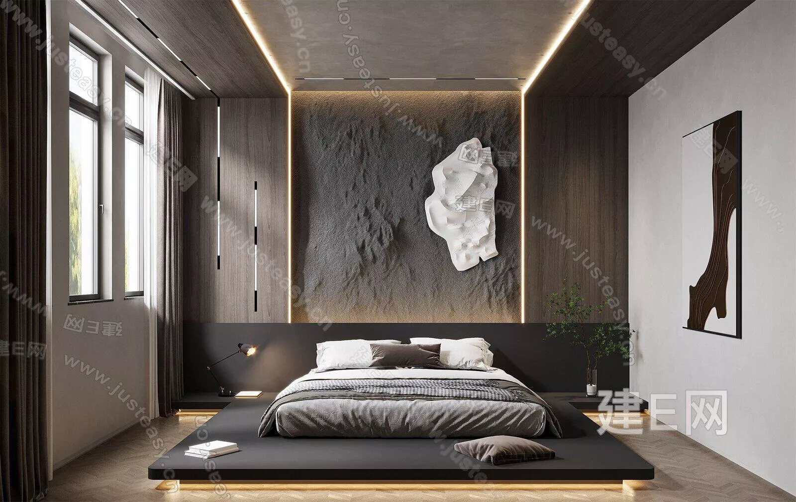 MODERN BEDROOM - SKETCHUP 3D SCENE - ENSCAPE - 106909044