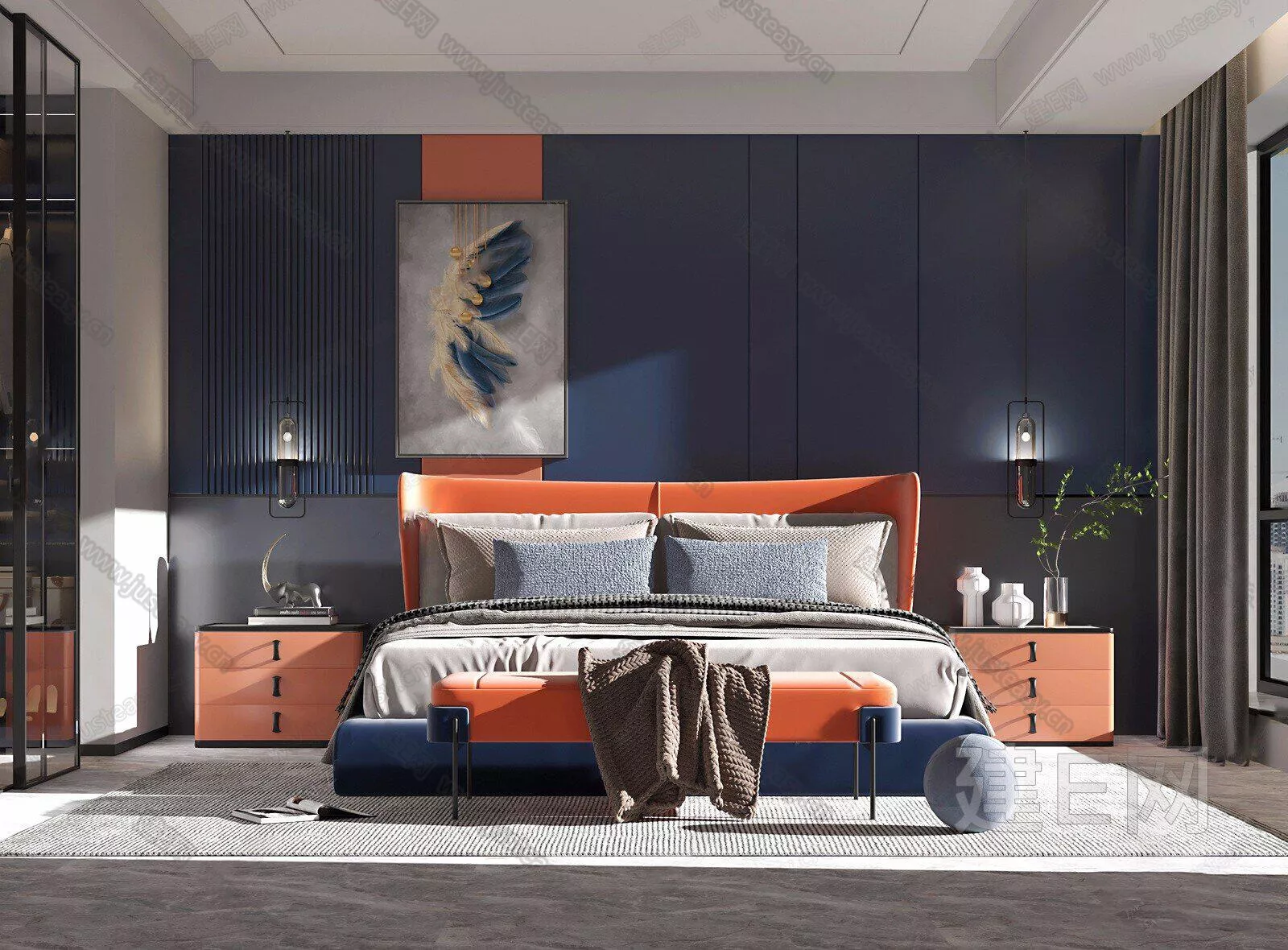 MODERN BEDROOM - SKETCHUP 3D SCENE - ENSCAPE - 106909149