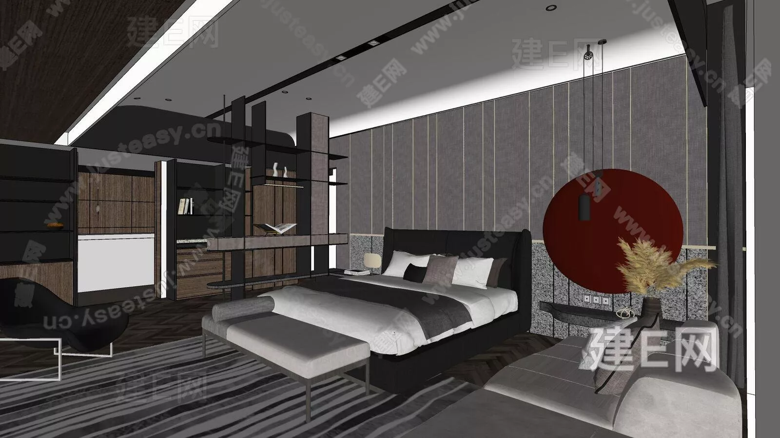 MODERN BEDROOM - SKETCHUP 3D SCENE - ENSCAPE - 107037607