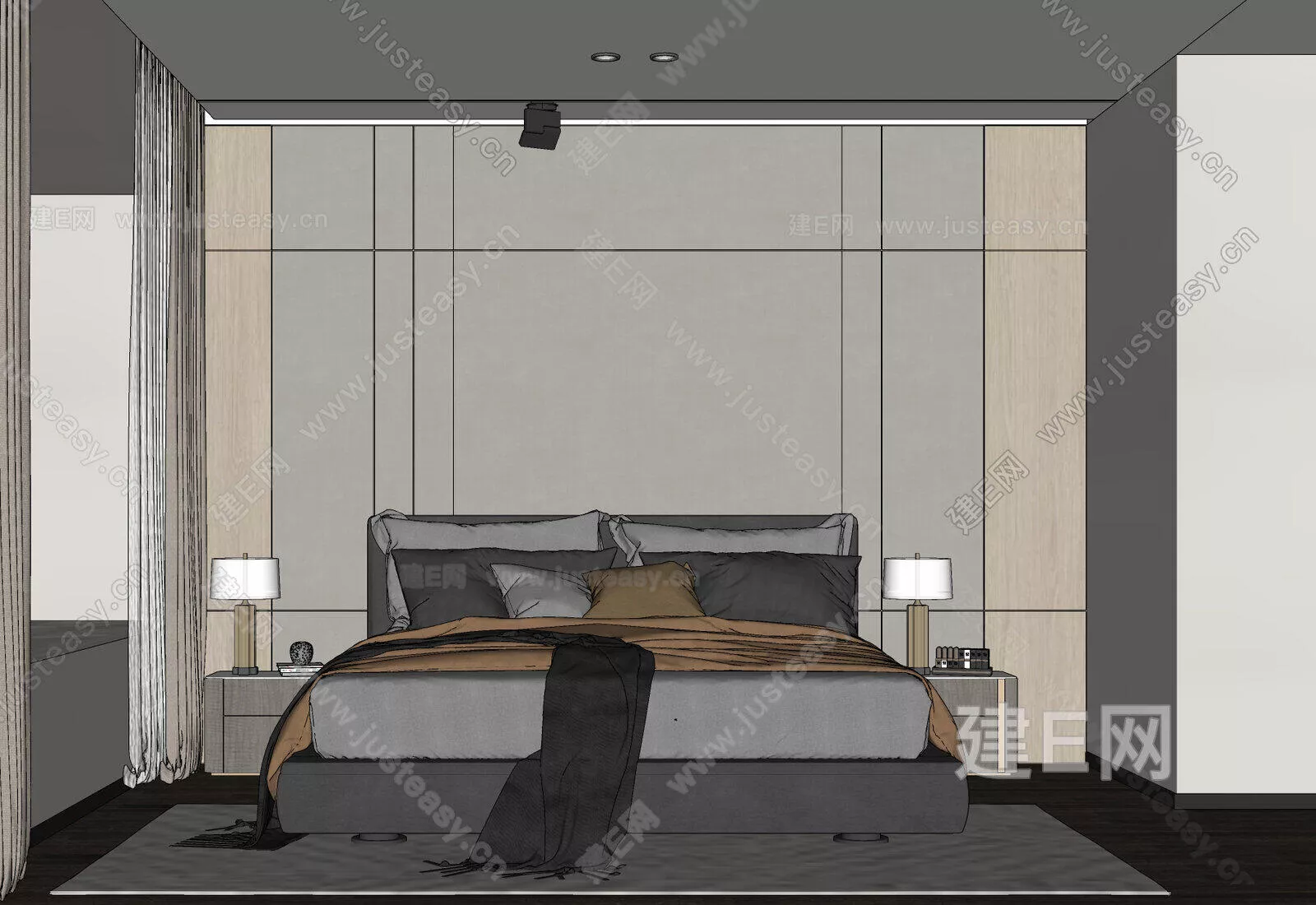 MODERN BEDROOM - SKETCHUP 3D SCENE - ENSCAPE - 107038485