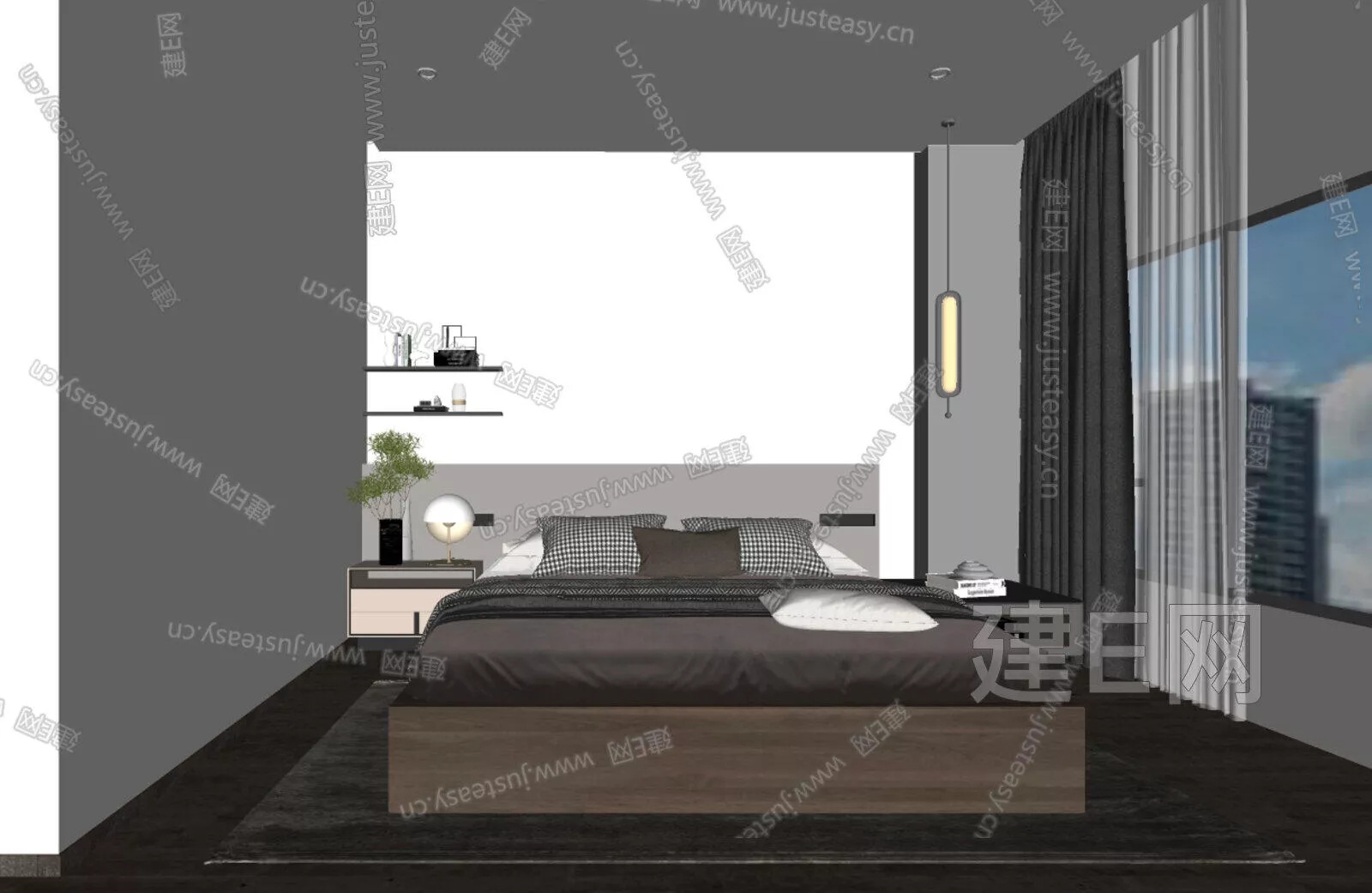 MODERN BEDROOM - SKETCHUP 3D SCENE - ENSCAPE - 107038581