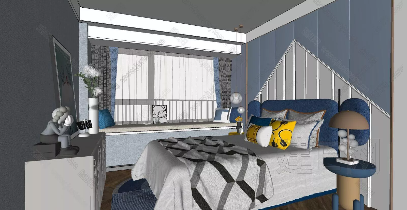 MODERN BEDROOM - SKETCHUP 3D SCENE - ENSCAPE - 107234027