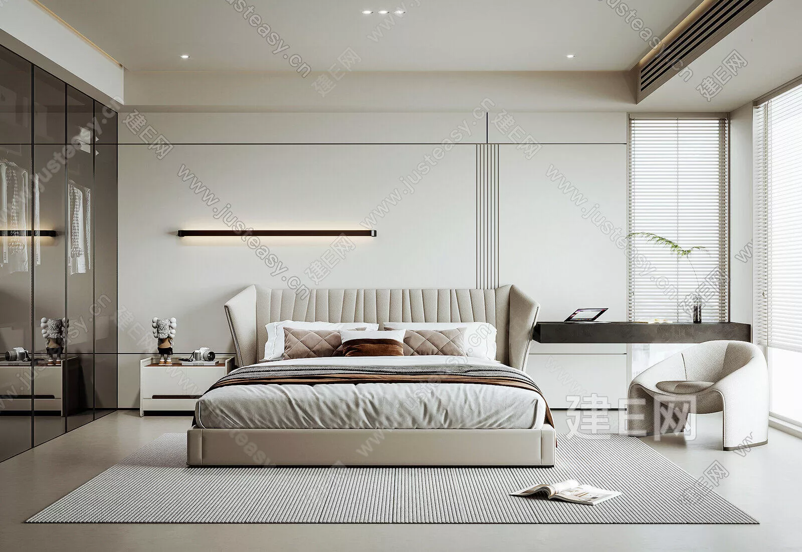 MODERN BEDROOM - SKETCHUP 3D SCENE - ENSCAPE - 107301590