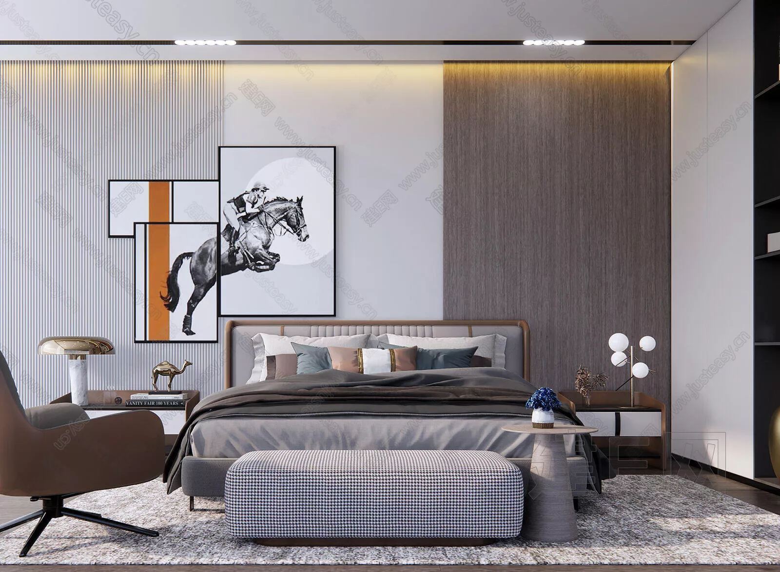 MODERN BEDROOM - SKETCHUP 3D SCENE - ENSCAPE - 107431382