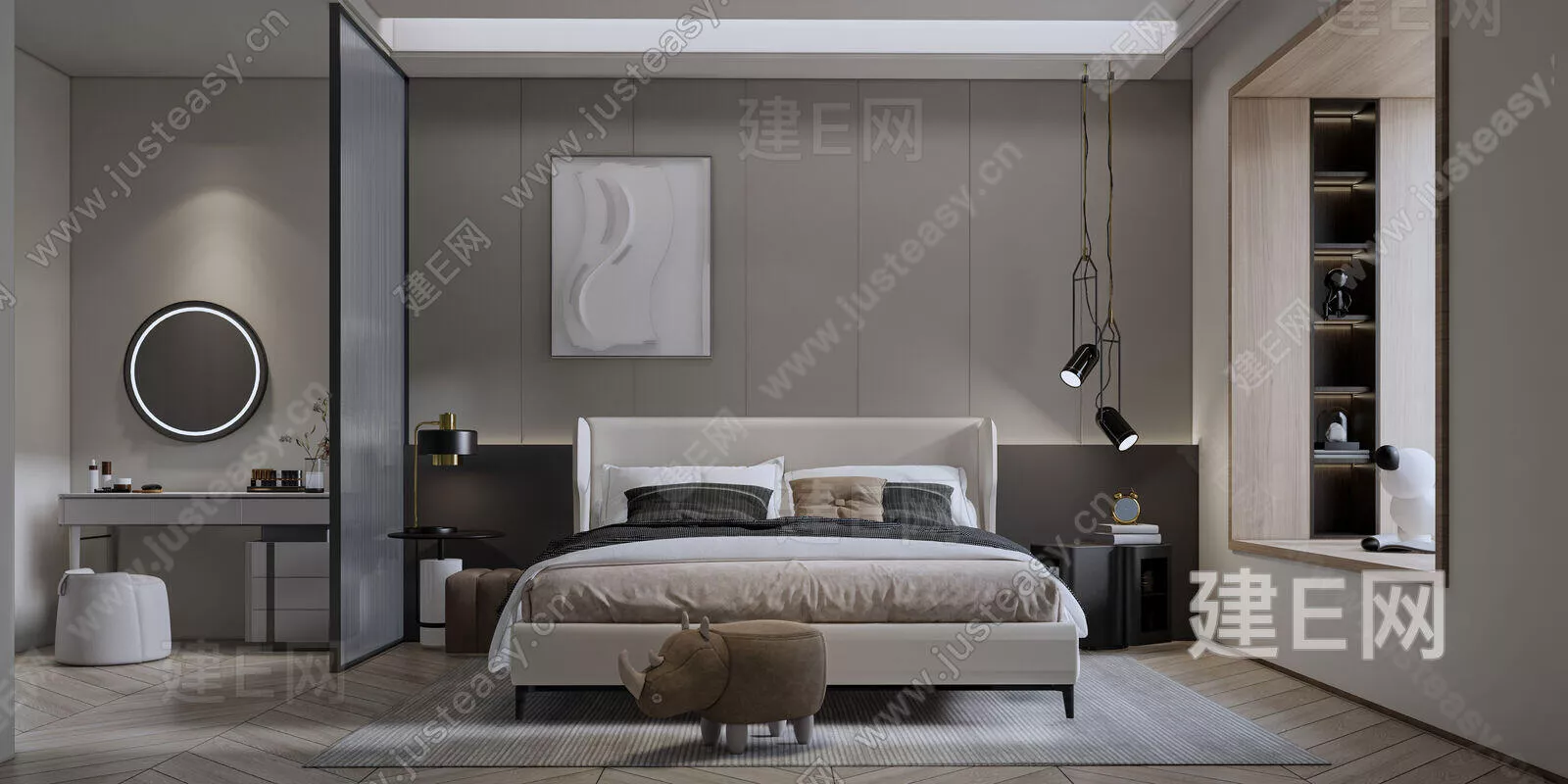 MODERN BEDROOM - SKETCHUP 3D SCENE - ENSCAPE - 107496612