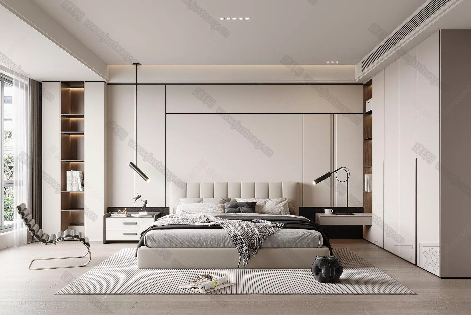 MODERN BEDROOM - SKETCHUP 3D SCENE - ENSCAPE - 107498535