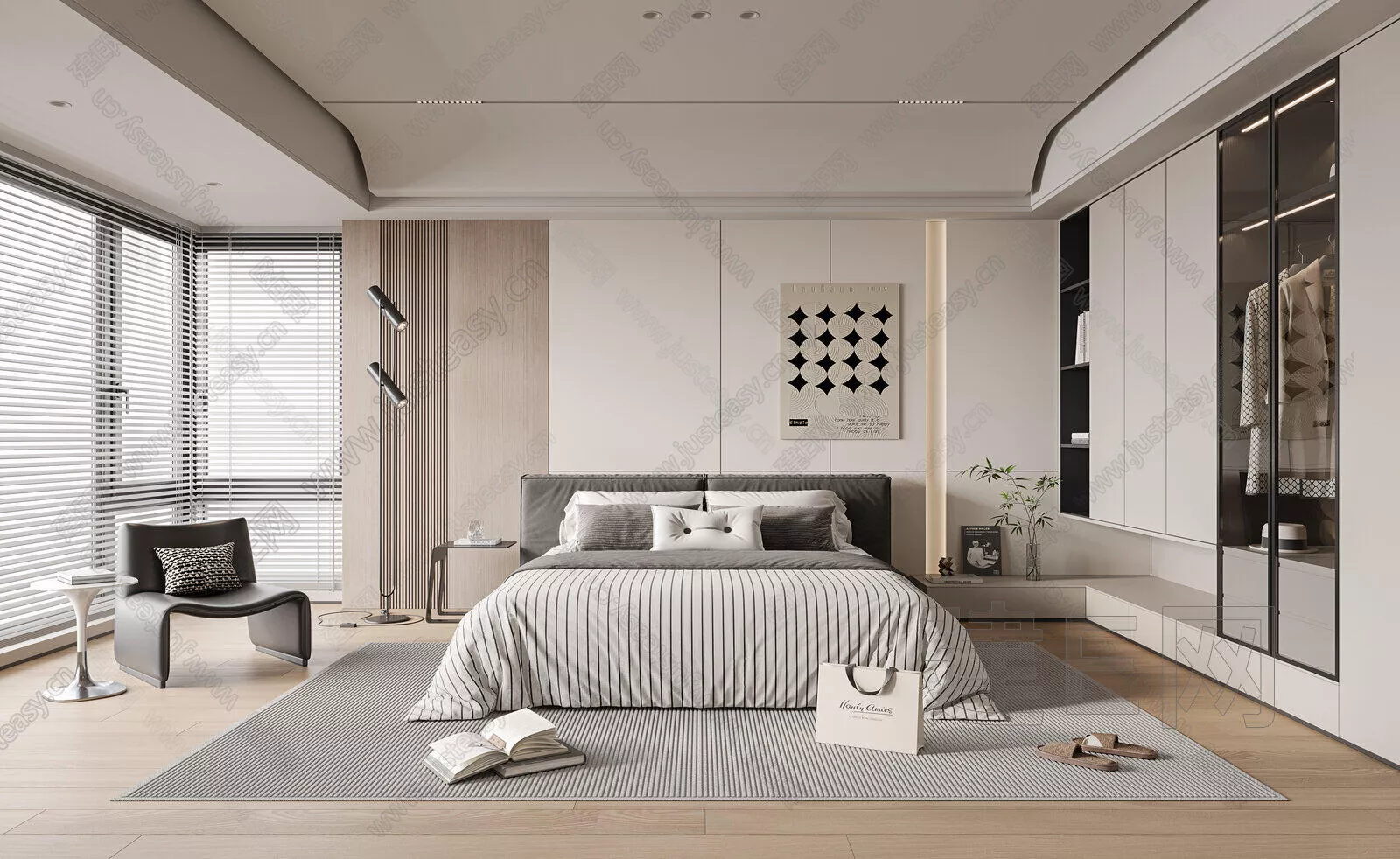 MODERN BEDROOM - SKETCHUP 3D SCENE - ENSCAPE - 107564910