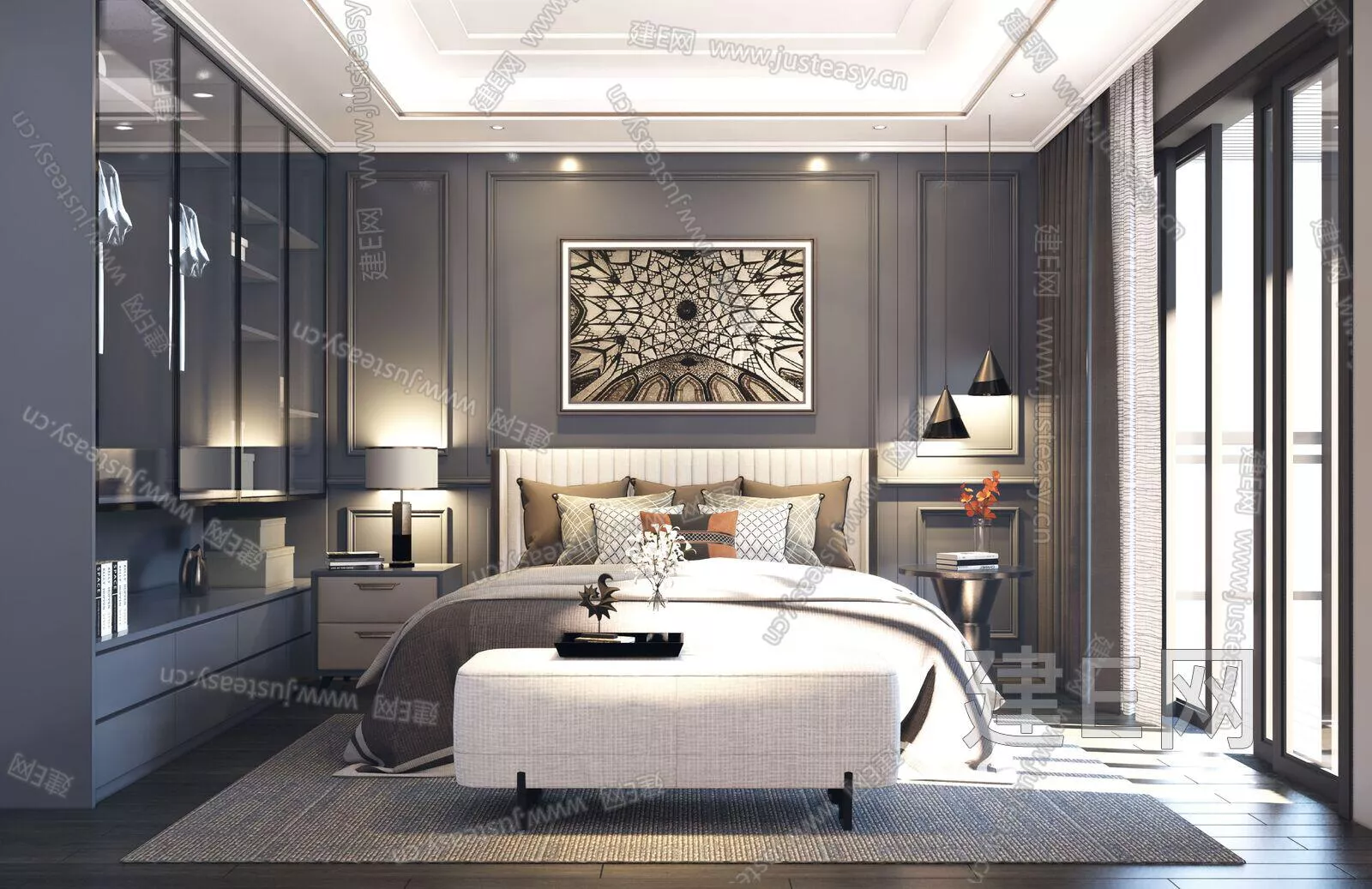 MODERN BEDROOM - SKETCHUP 3D SCENE - ENSCAPE - 108544218