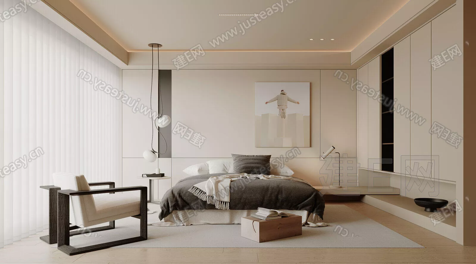 MODERN BEDROOM - SKETCHUP 3D SCENE - ENSCAPE - 109006330