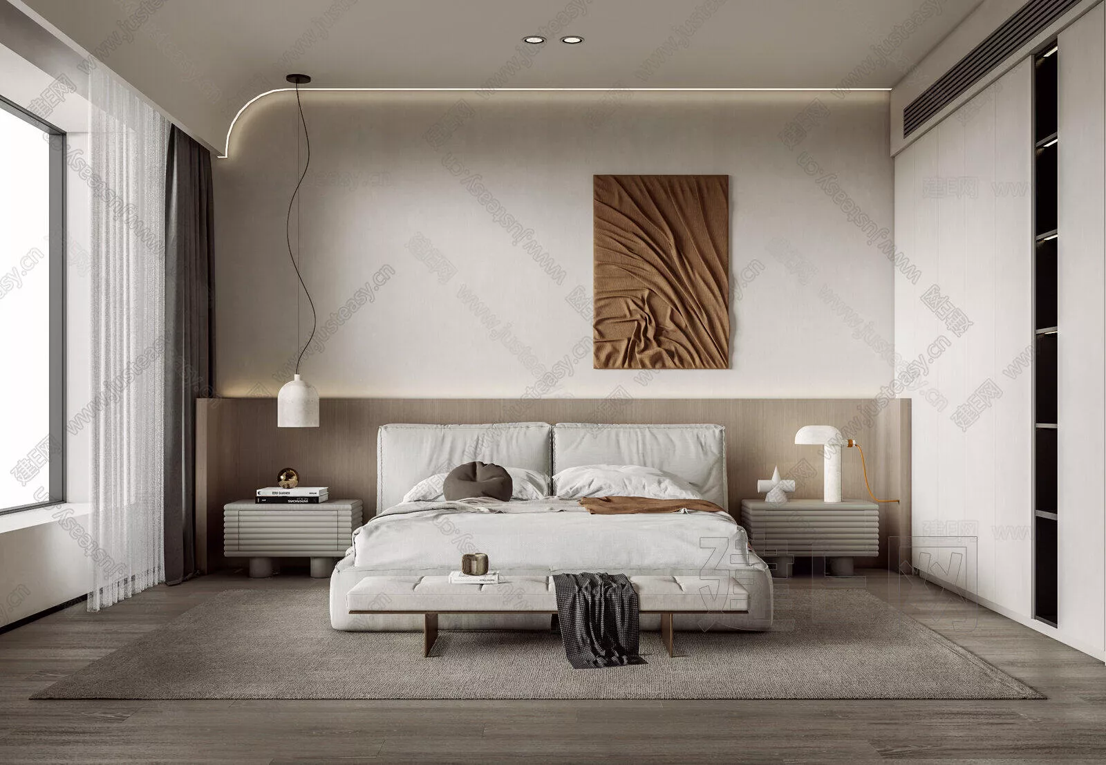 MODERN BEDROOM - SKETCHUP 3D SCENE - ENSCAPE - 109332261