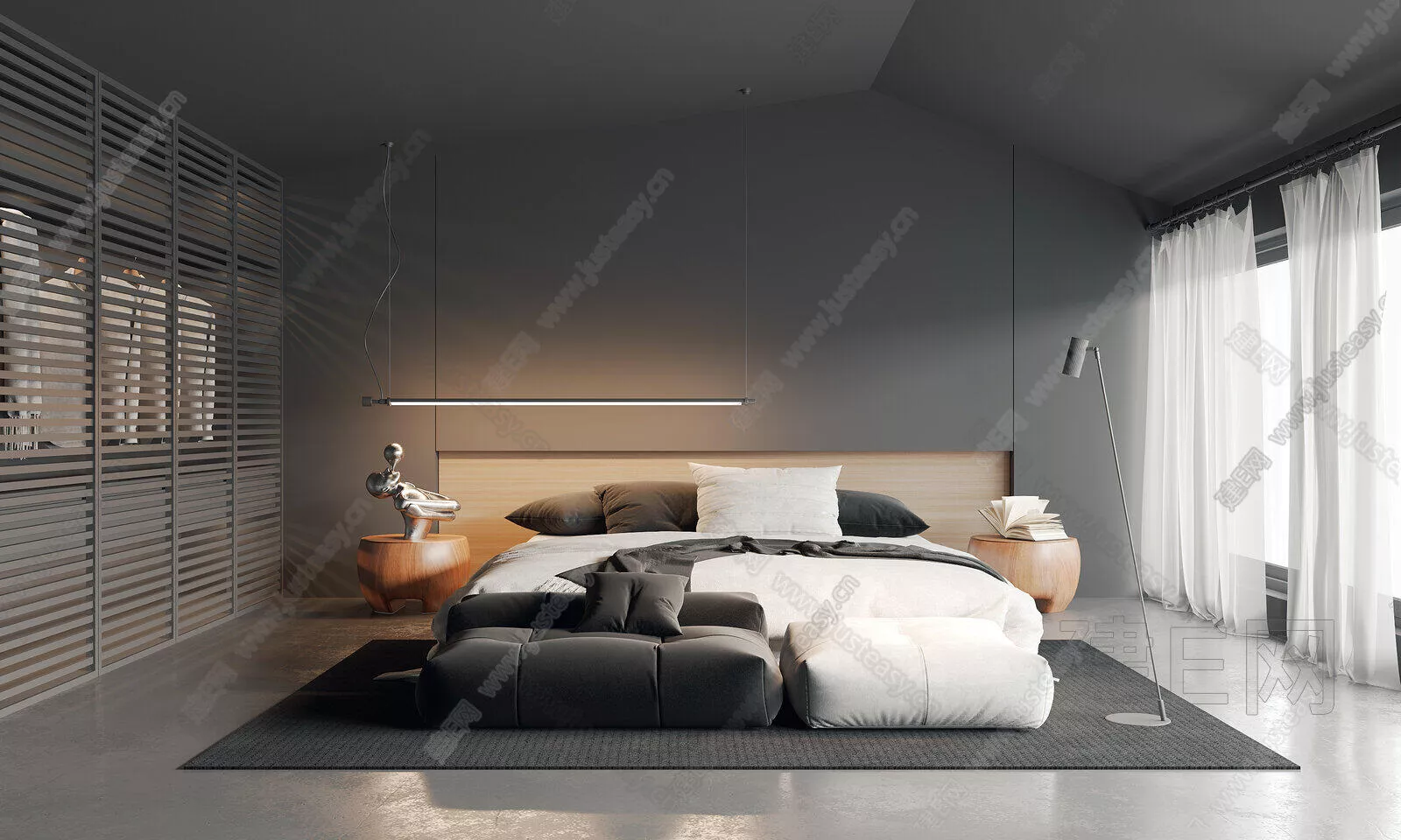 MODERN BEDROOM - SKETCHUP 3D SCENE - ENSCAPE - 109529229