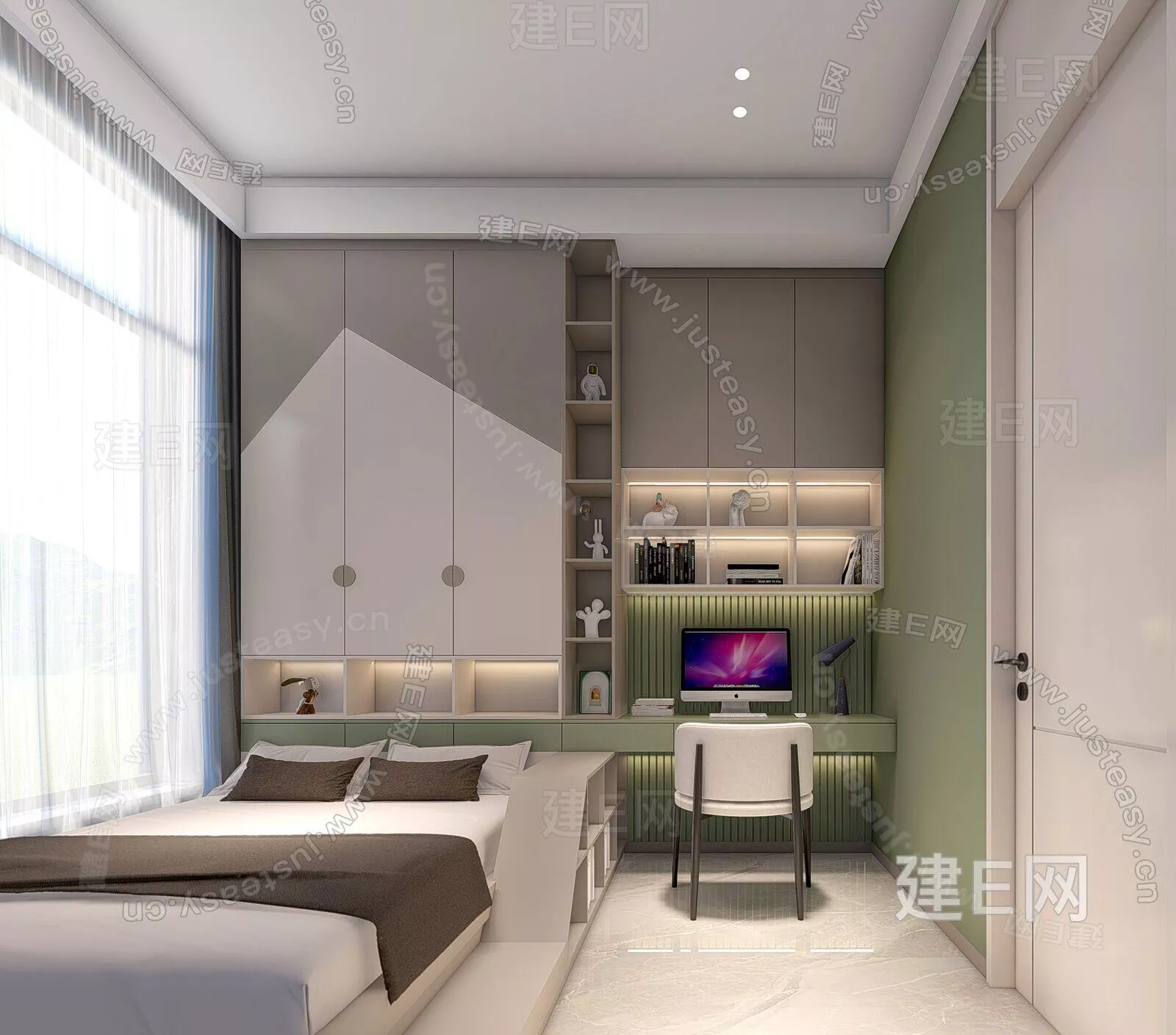 MODERN BEDROOM - SKETCHUP 3D SCENE - ENSCAPE - 110314850