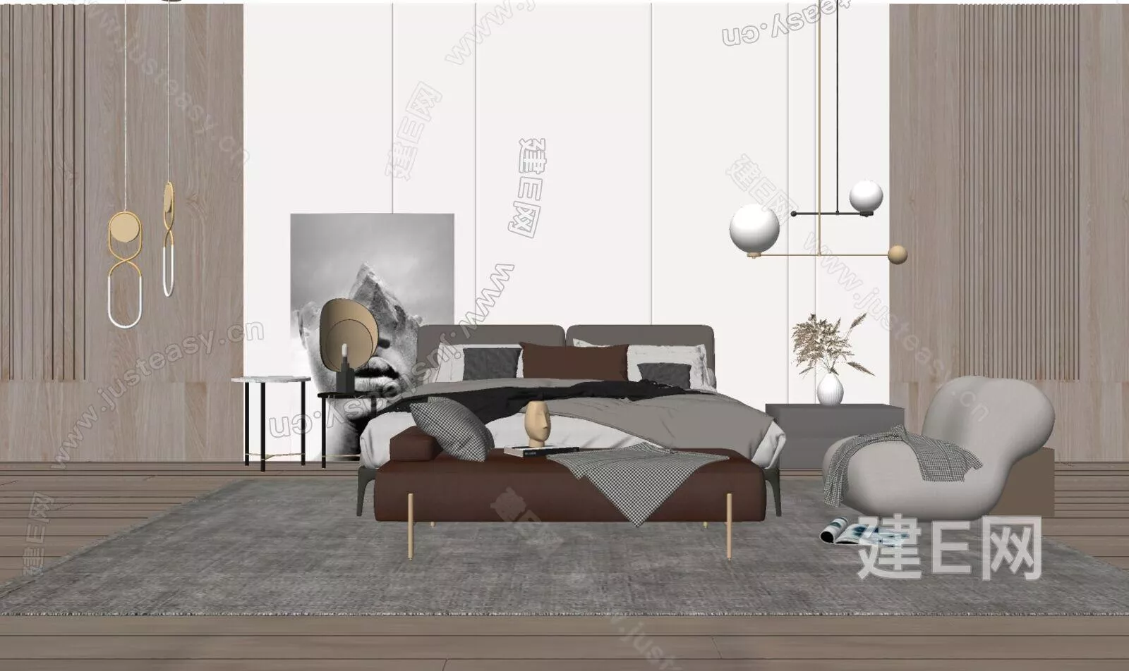 MODERN BEDROOM - SKETCHUP 3D SCENE - ENSCAPE - 110577014