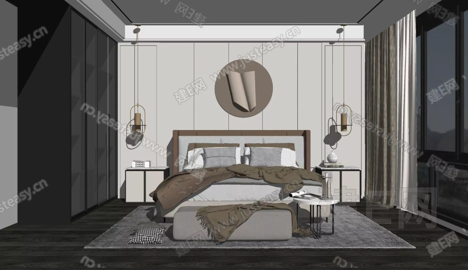 MODERN BEDROOM - SKETCHUP 3D SCENE - ENSCAPE - 111363359