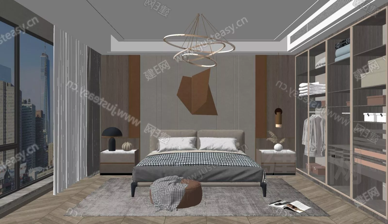 MODERN BEDROOM - SKETCHUP 3D SCENE - ENSCAPE - 111363551