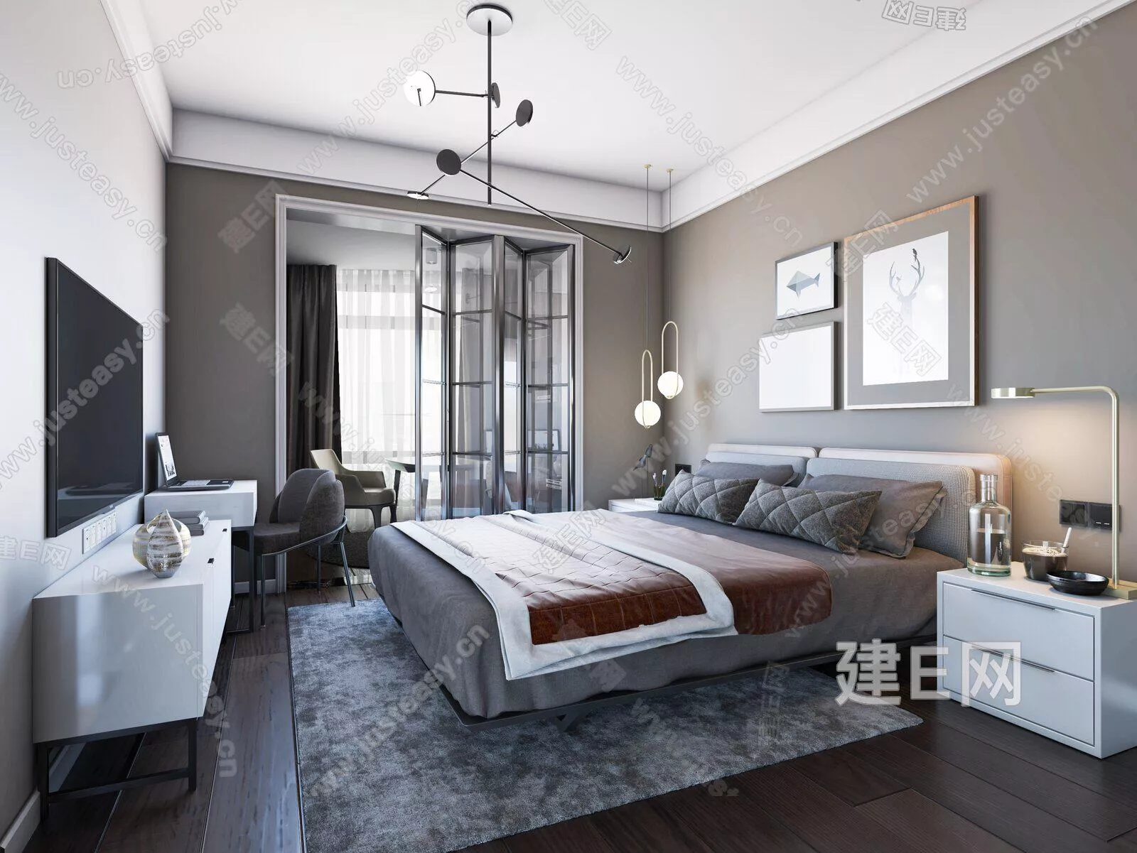 MODERN BEDROOM - SKETCHUP 3D SCENE - ENSCAPE - 111889688