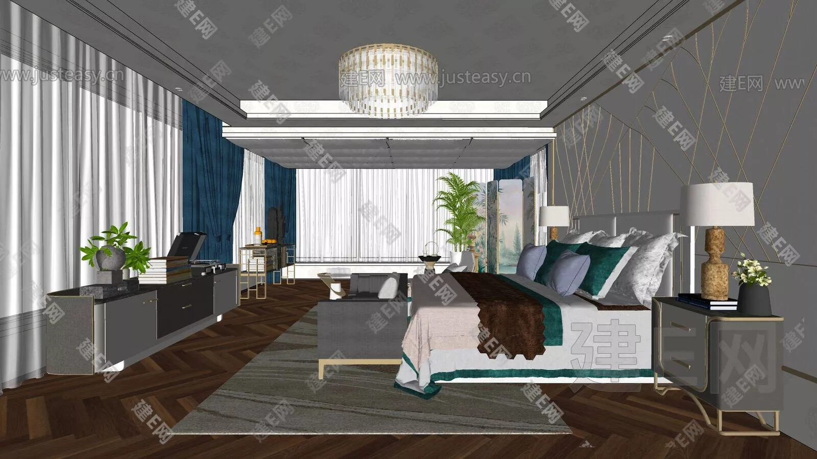 MODERN BEDROOM - SKETCHUP 3D SCENE - ENSCAPE - 112476218