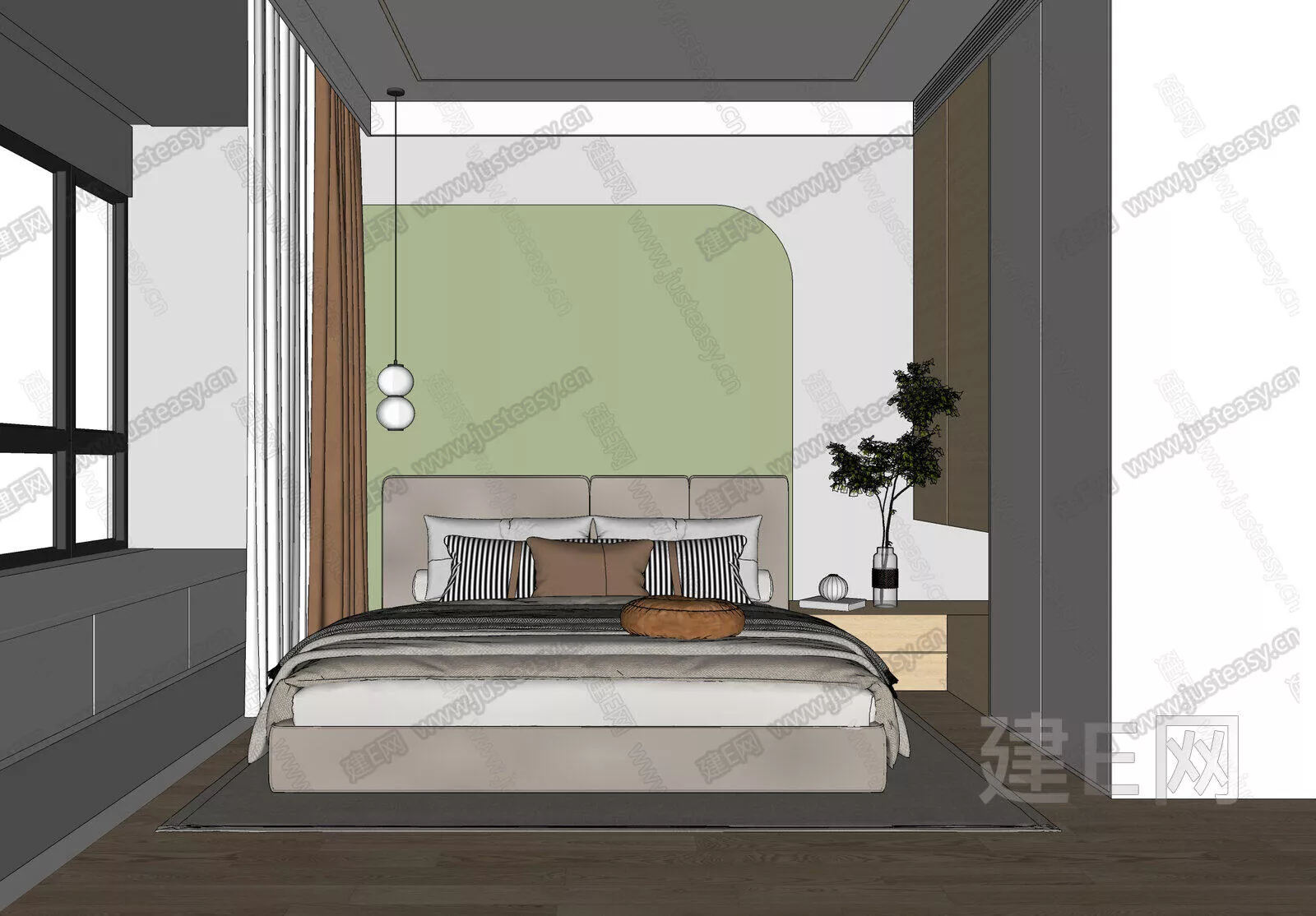 MODERN BEDROOM - SKETCHUP 3D SCENE - ENSCAPE - 112673986