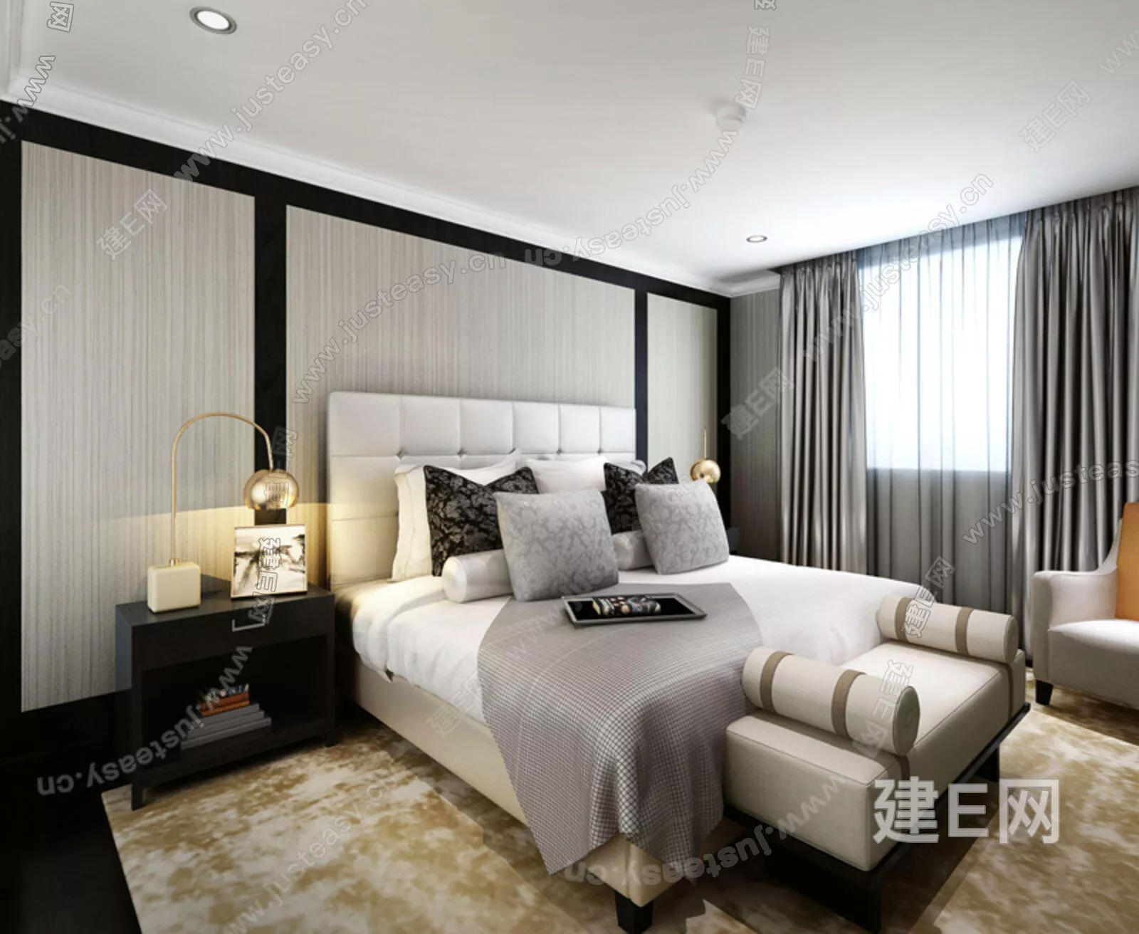 MODERN BEDROOM - SKETCHUP 3D SCENE - ENSCAPE - 112872858