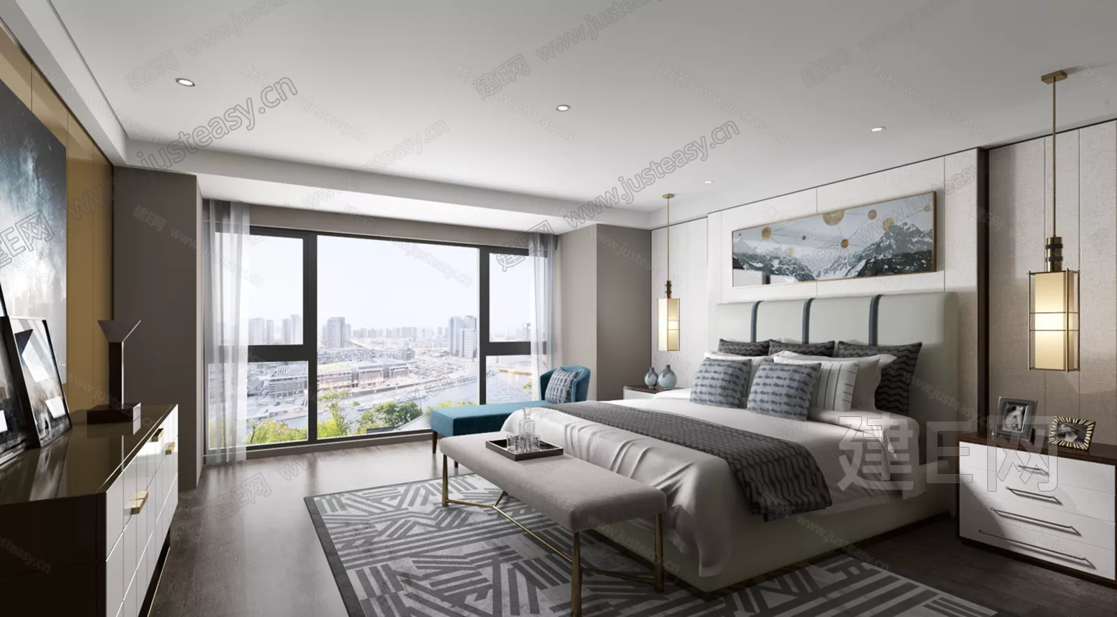 MODERN BEDROOM - SKETCHUP 3D SCENE - ENSCAPE - 112938341