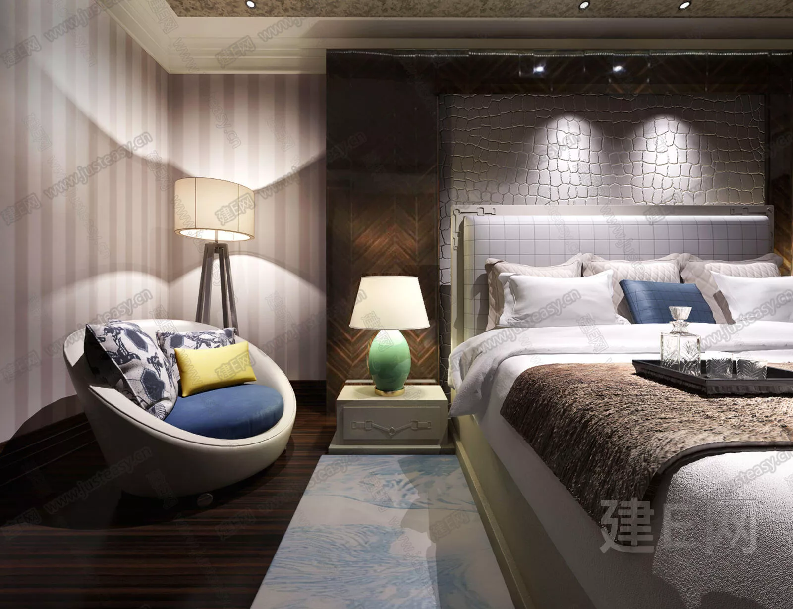 MODERN BEDROOM - SKETCHUP 3D SCENE - ENSCAPE - 112938343