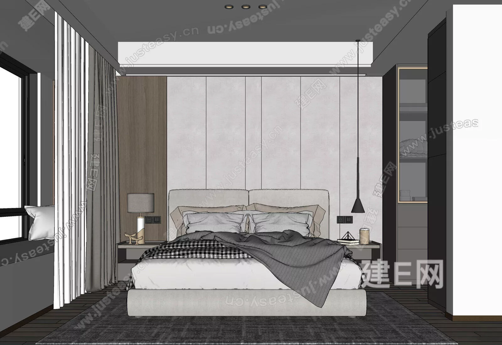 MODERN BEDROOM - SKETCHUP 3D SCENE - ENSCAPE - 114771131