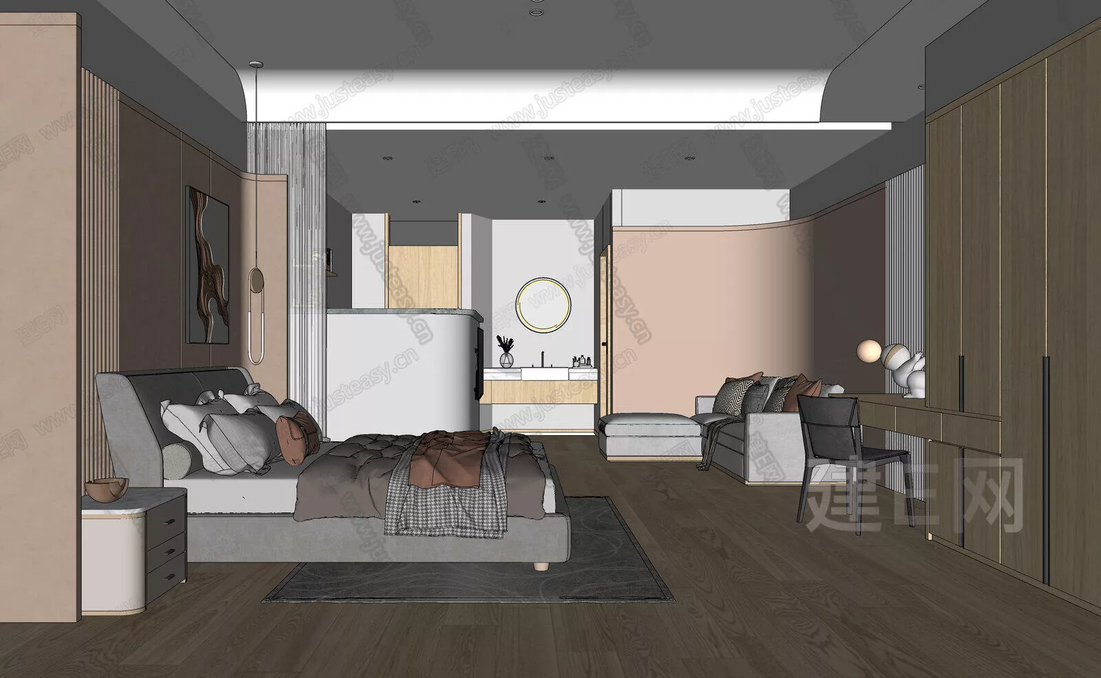 MODERN BEDROOM - SKETCHUP 3D SCENE - ENSCAPE - 114836596