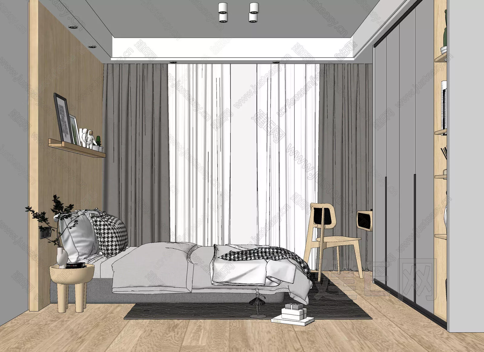 MODERN BEDROOM - SKETCHUP 3D SCENE - ENSCAPE - 114836647